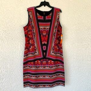 I LE NEW YORK geometric print stretch  sleeveless size zipper dress size…
